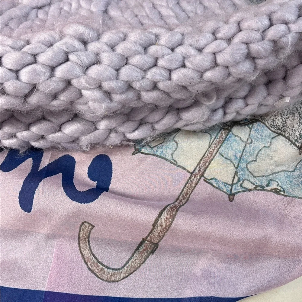Free People Chunky Knit Beanie lilac Light Purple Wyeth New